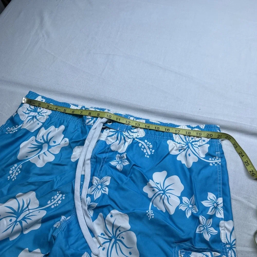 Op Mens 2XL Swimming Trunks Board Shorts Blue Tropical Floral OM13103YB